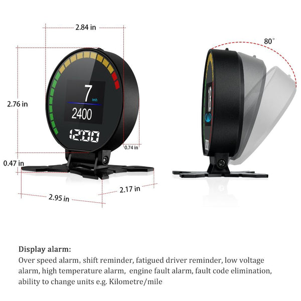 Car Hud Head Up Display Water Temp Speed Voltage Other Car Interior