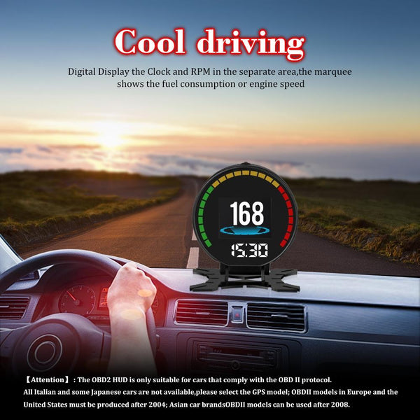Car Hud Head Up Display Water Temp Speed Voltage Other Car Interior