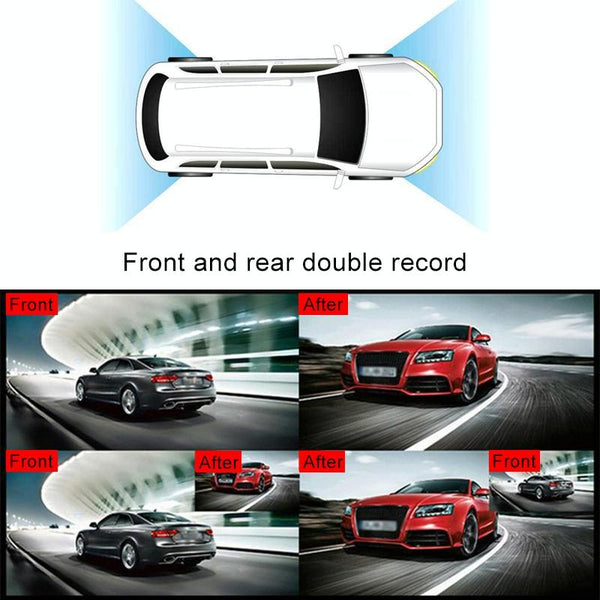 Smart Car Dual Lens Video Camera Full Hd 1080P Motion Detection Tf Card Support Camcorders
