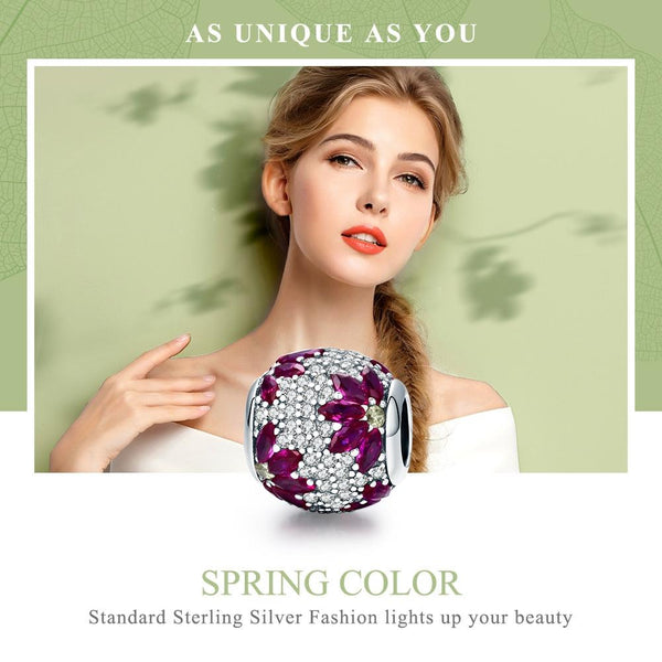 925 Sterling Silver Diy Beaded Spring Bracelet With Pendant Craft Beads