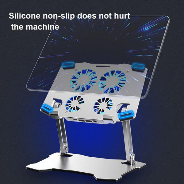 Aluminum Laptop Cooling Stand With 4 Fans Laptop Cooling Pads