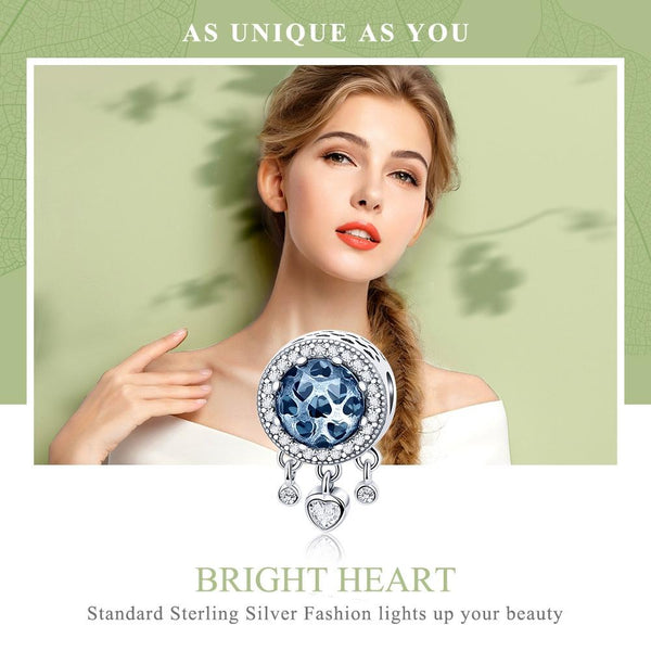 925 Sterling Silver Blue Beaded Bracelet Kit Pure Accessories Charms & Pendants