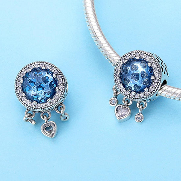 925 Sterling Silver Blue Beaded Bracelet Kit Pure Accessories Charms & Pendants