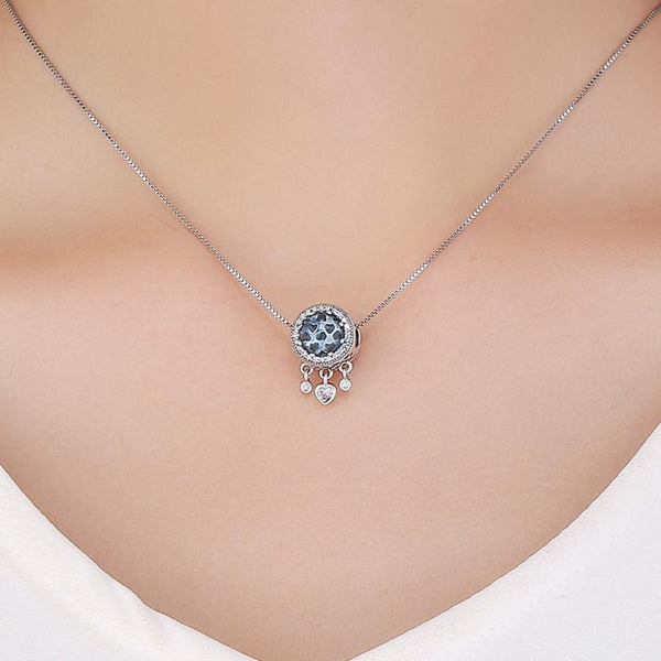 925 Sterling Silver Blue Beaded Bracelet Kit Pure Accessories Charms & Pendants