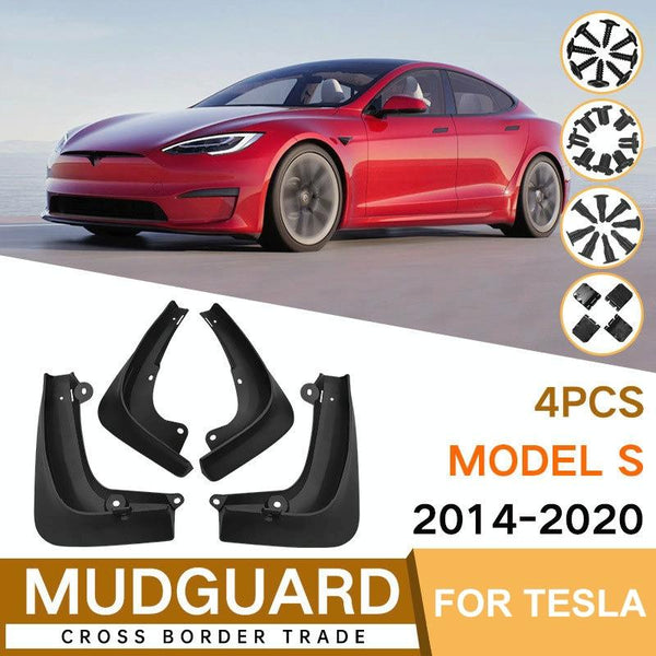 For Tesla Model S 2014 2020 4Pcs / Set Car Auto Soft Plastic Splash Flaps Fender Guard Fenders & Mud Guards