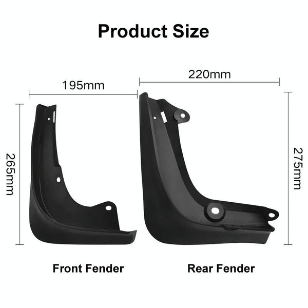 For Tesla Model S 2014 2020 4Pcs / Set Car Auto Soft Plastic Splash Flaps Fender Guard Fenders & Mud Guards