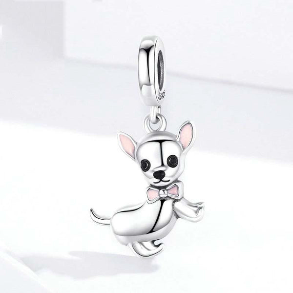 925 Sterling Silver Chihuahua Charm Pendant For Diy Bracelets Charms & Pendants