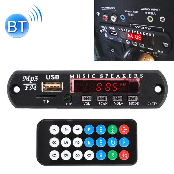 12V Car Mp3 Player Board W / Fm Radio Bluetooth Recording Usb Tf Aux Car Audio In Dash Units