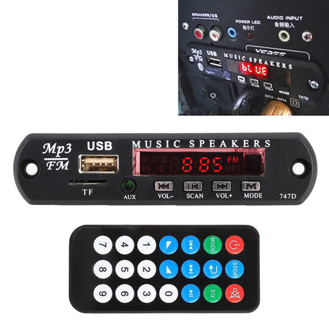 12V Car Mp3 Player Board W / Fm Radio Bluetooth Recording Usb Tf Aux Car Audio In Dash Units