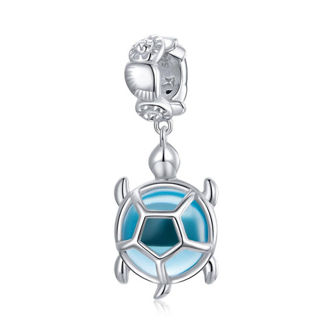 925 Sterling Silver Blue Turtle Pendant For Diy Bracelets & Necklaces Charms & Pendants