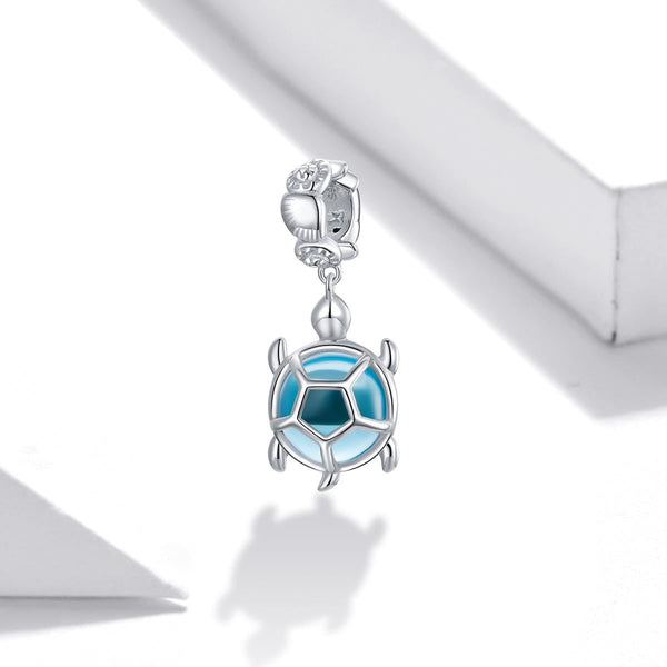 925 Sterling Silver Blue Turtle Pendant For Diy Bracelets & Necklaces Charms & Pendants