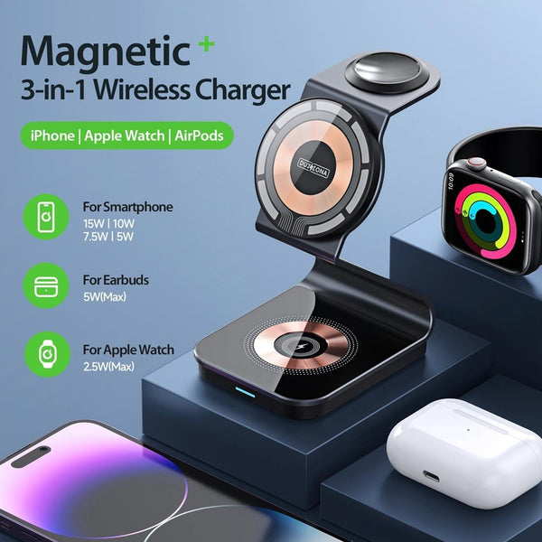 15W 3 In Transparent Magnetic Wireless Charger Chargers & Cradles