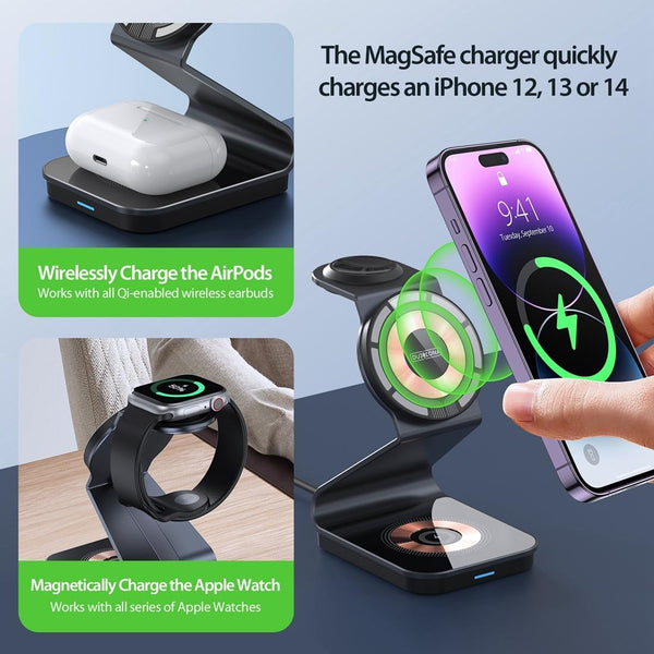 15W 3 In Transparent Magnetic Wireless Charger Chargers & Cradles