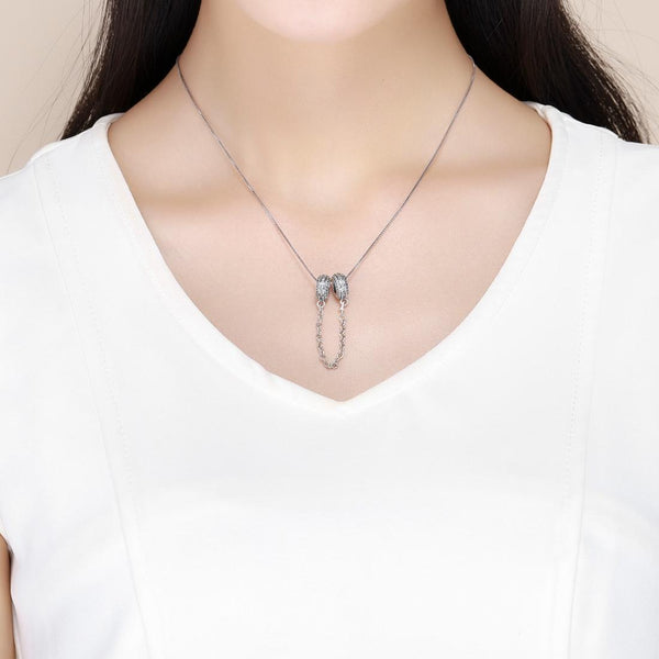 925 Sterling Silver Simple Diamond Beaded Bracelet Safety Chain Craft Beads