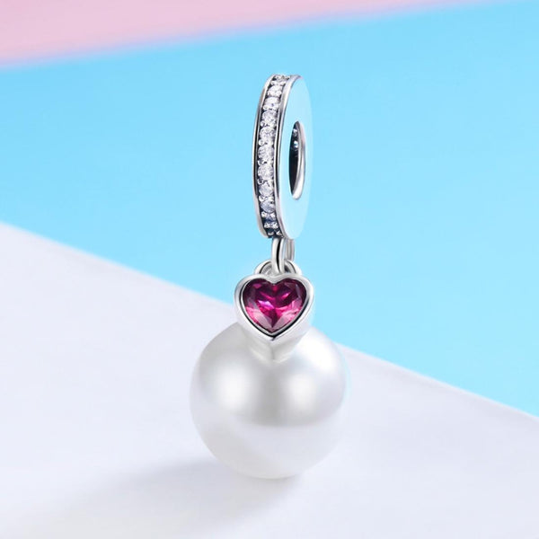 925 Sterling Silver Pearl Heart Pendant For Diy Bracelets & Necklaces Charms & Pendants