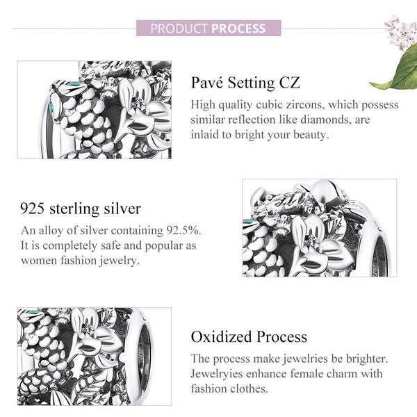 925 Sterling Silver Retro Snake Bead Bracelet / Necklace Accessory Set Charms & Pendants