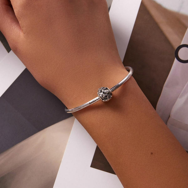 925 Sterling Silver Retro Snake Bead Bracelet / Necklace Accessory Set Charms & Pendants