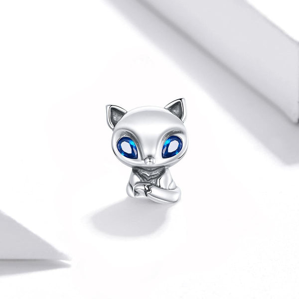 925 Sterling Silver Charming Fox Bead For Diy Bracelets & Necklaces Charms & Pendants