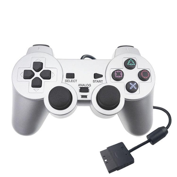 Silver Fuel Injection Gamepad For Ps2 With Dual Motor Vibration Other Video Game Accessories