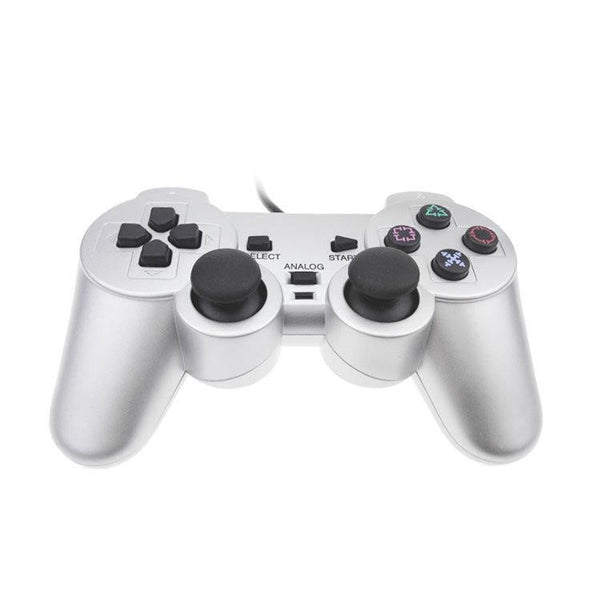 Silver Fuel Injection Gamepad For Ps2 With Dual Motor Vibration Other Video Game Accessories