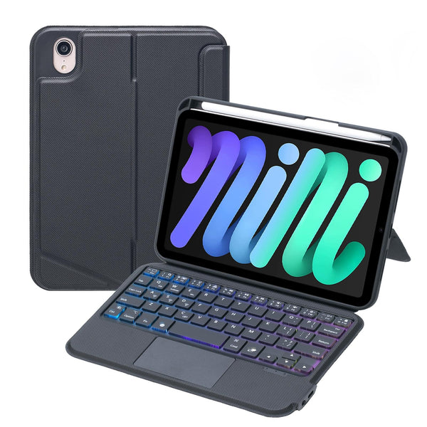 Parallel Deals Split Type Bluetooth Keyboard Leather Case For Ipad Mini6 With Touch Backlight Laptop Cases & Bags