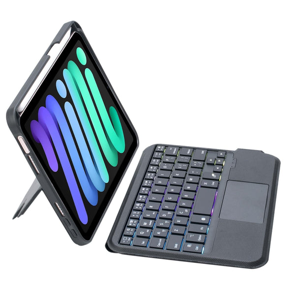 Parallel Deals Split Type Bluetooth Keyboard Leather Case For Ipad Mini6 With Touch Backlight Laptop Cases & Bags