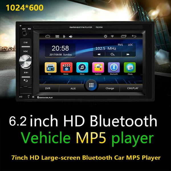 6.2 Inch Car Dual Din Hd Mp5 Player W / Bluetooth Fm Phone Link Tf Card & Remote Other Car Audio