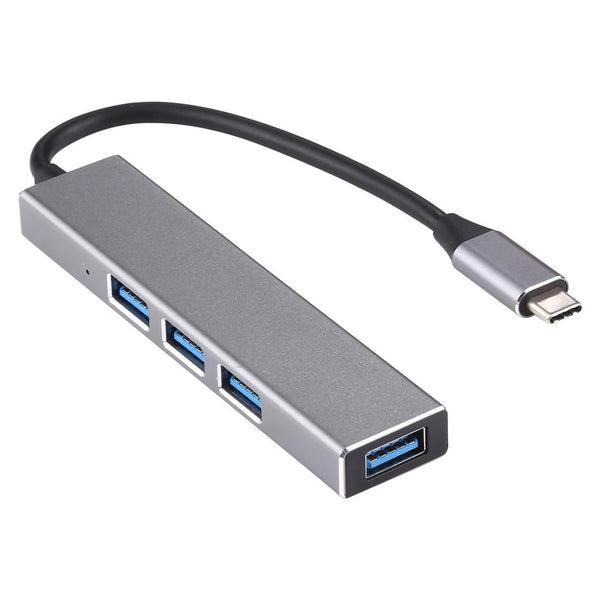 4 Port Usb C Aluminum Alloy Hub With Led Indicator