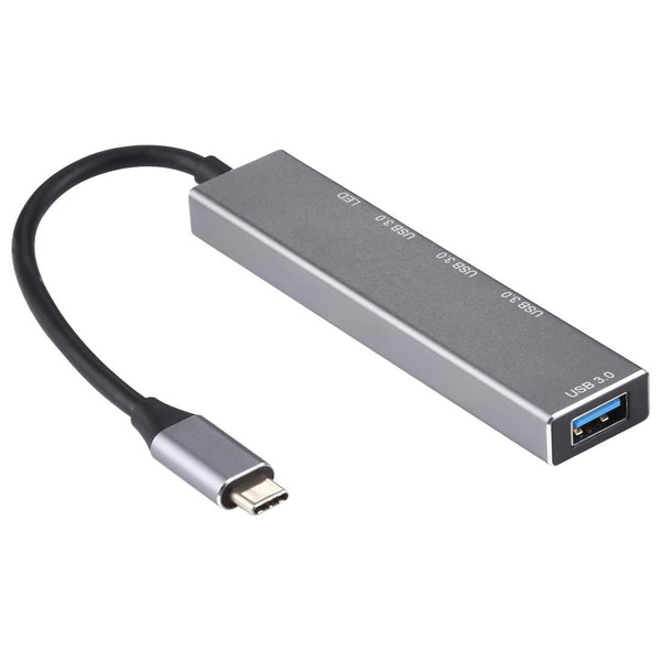 4 Port Usb C Aluminum Alloy Hub With Led Indicator