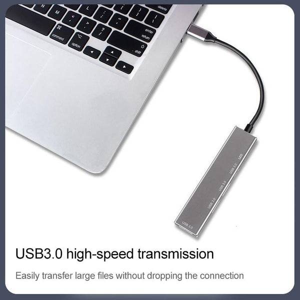 4 Port Usb C Aluminum Alloy Hub With Led Indicator
