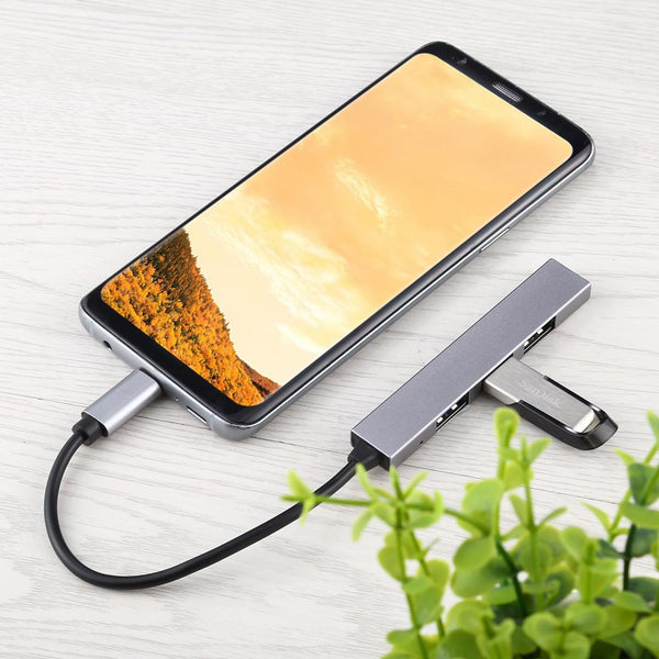 4 Port Usb C Aluminum Alloy Hub With Led Indicator