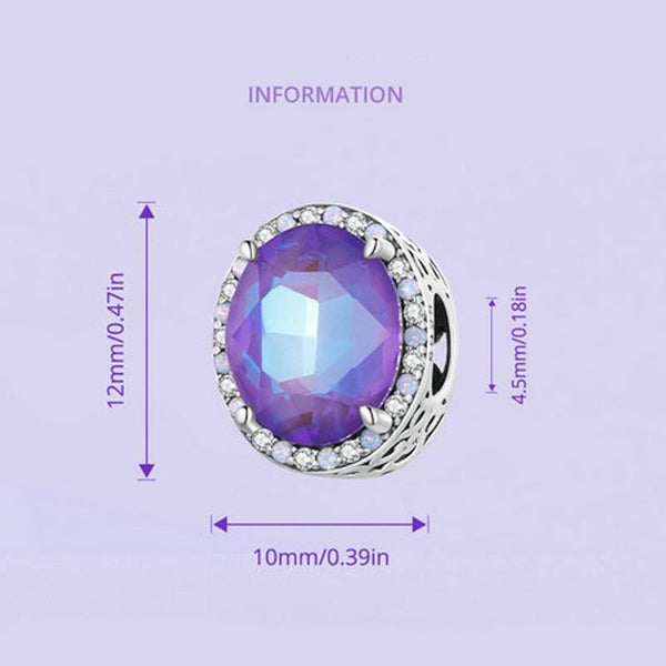 925 Sterling Silver Symphony Purple Moonlight Gemstone Diy Bracelet Bracelets