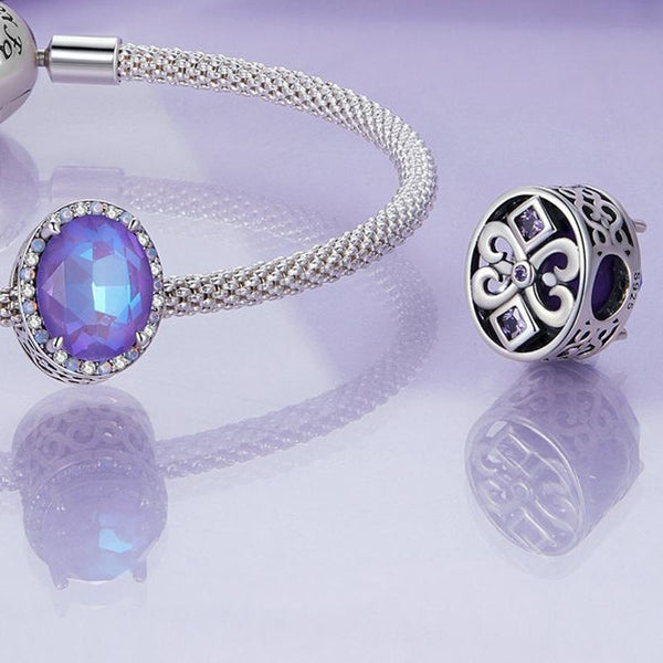 925 Sterling Silver Symphony Purple Moonlight Gemstone Diy Bracelet Bracelets