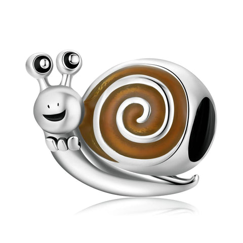 925 Sterling Silver Snail Bead Bracelet / Necklace Accessory Charms & Pendants
