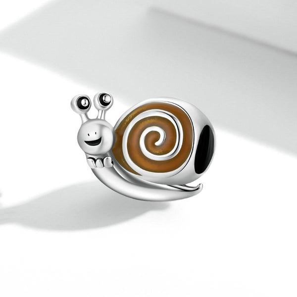 925 Sterling Silver Snail Bead Bracelet / Necklace Accessory Charms & Pendants