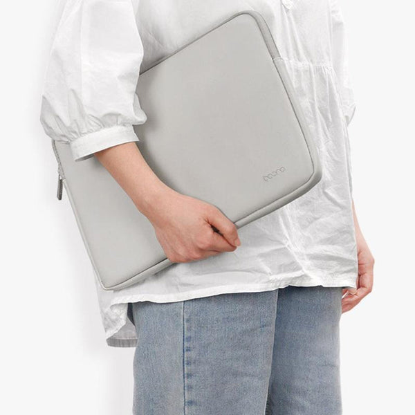 Parallel Deals Double Layer Leather Laptop Bag 13 / 13.3 14 Inch Gray Laptop Cases & Bags