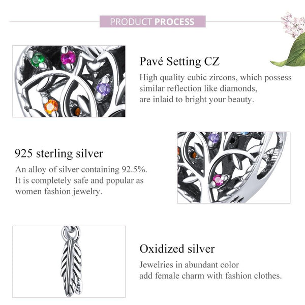 925 Sterling Silver Tree Of Life Beads For Diy Bracelets & Necklaces Charms & Pendants