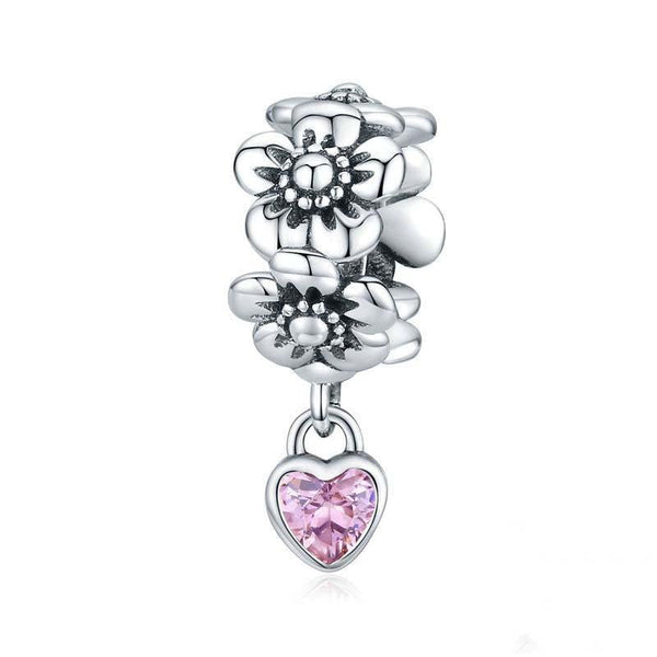 925 Sterling Silver Flower Bead Bracelet Charms Bracelets