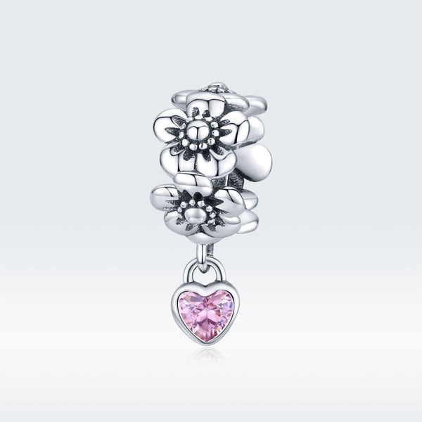 925 Sterling Silver Flower Bead Bracelet Charms Bracelets