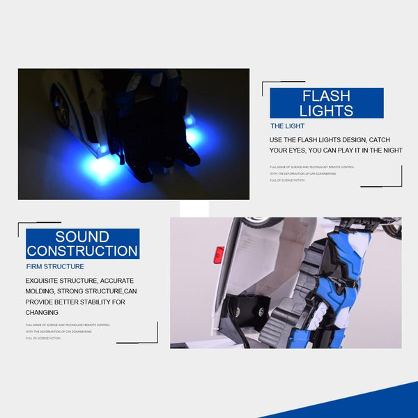 Remote Control Police Car 4 Channels Deformable Toy Remote Controlled Toys