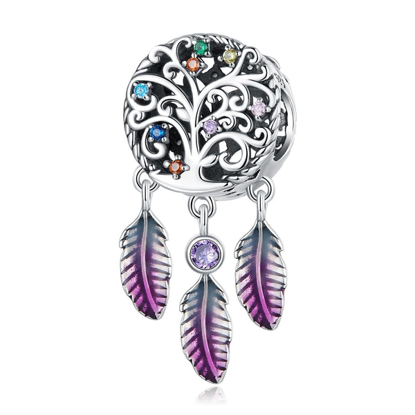 925 Sterling Silver Tree Of Life Dream Catcher Bracelet / Necklace Set Charms & Pendants