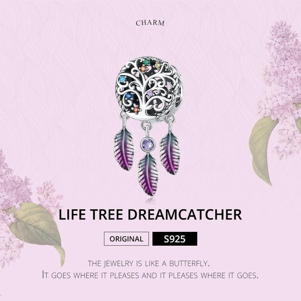 925 Sterling Silver Tree Of Life Dream Catcher Bracelet / Necklace Set Charms & Pendants