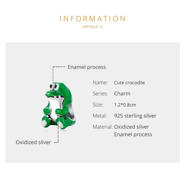 925 Sterling Silver Crocodile Beads For Diy Bracelets & Necklaces Charms & Pendants