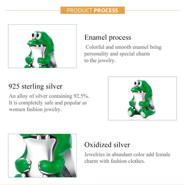 925 Sterling Silver Crocodile Beads For Diy Bracelets & Necklaces Charms & Pendants