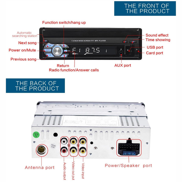 7 Inch Car Mp5 Player Bluetooth Hands Free Reverse Other Car Audio