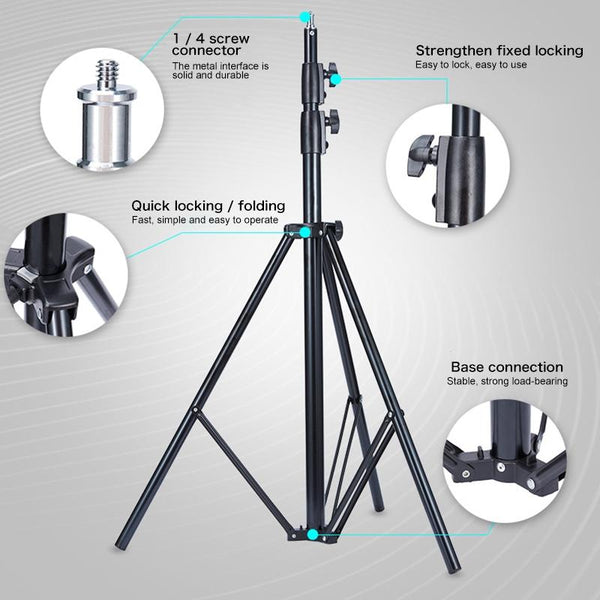 Professional Metal Lighting Stand For Studio Flash Photography Equipment 2.8M Height Light Stands & Booms