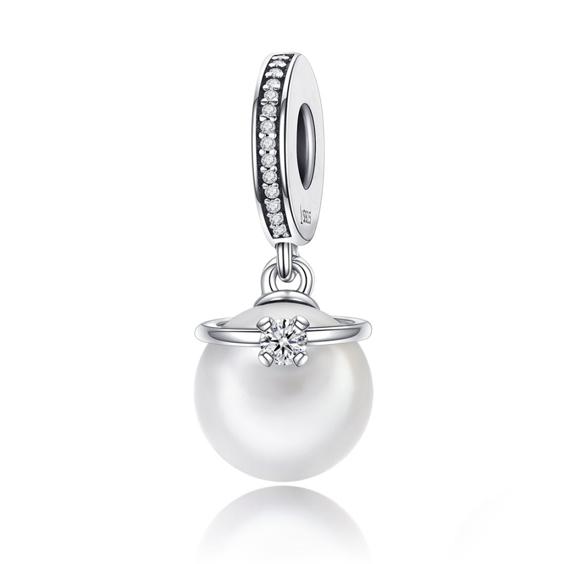925 Sterling Silver Chic Pearl Charm For Diy Bracelets Necklaces & Pendants