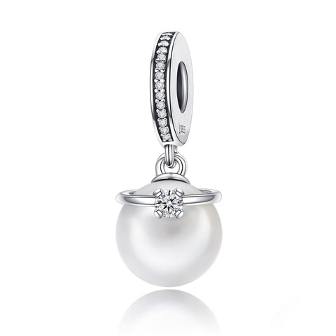 925 Sterling Silver Chic Pearl Charm For Diy Bracelets Necklaces & Pendants