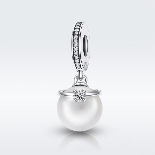 925 Sterling Silver Chic Pearl Charm For Diy Bracelets Necklaces & Pendants