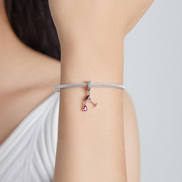 925 Sterling Silver Shimmering Wine Glass Pendant For Diy Bracelets & Necklaces Charms & Pendants